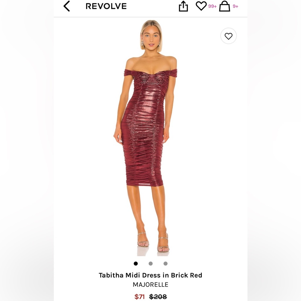 Majorelle Tabitha Midi Dress in Brick Red